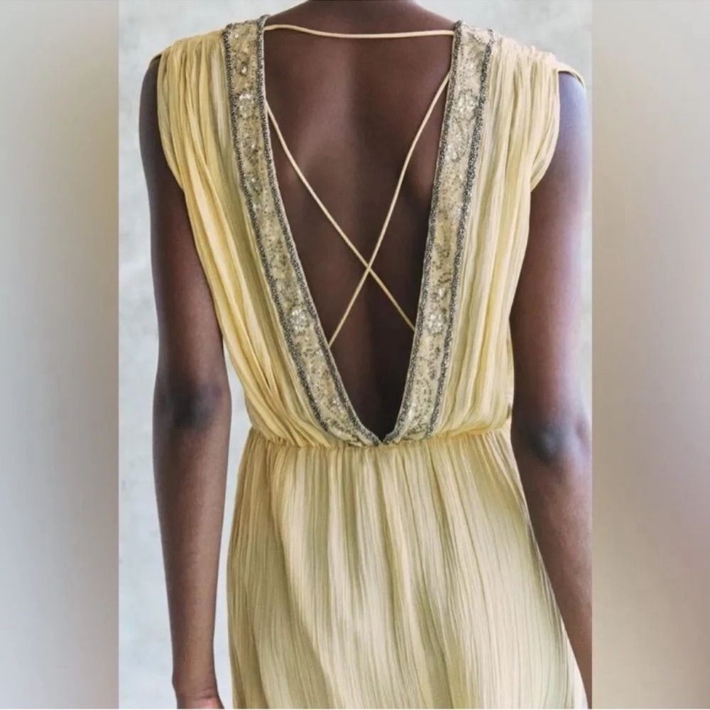 ZARA EMBROIDERED BEADED DRESS ZW COLLECTION NWT - Picture 8 of 14